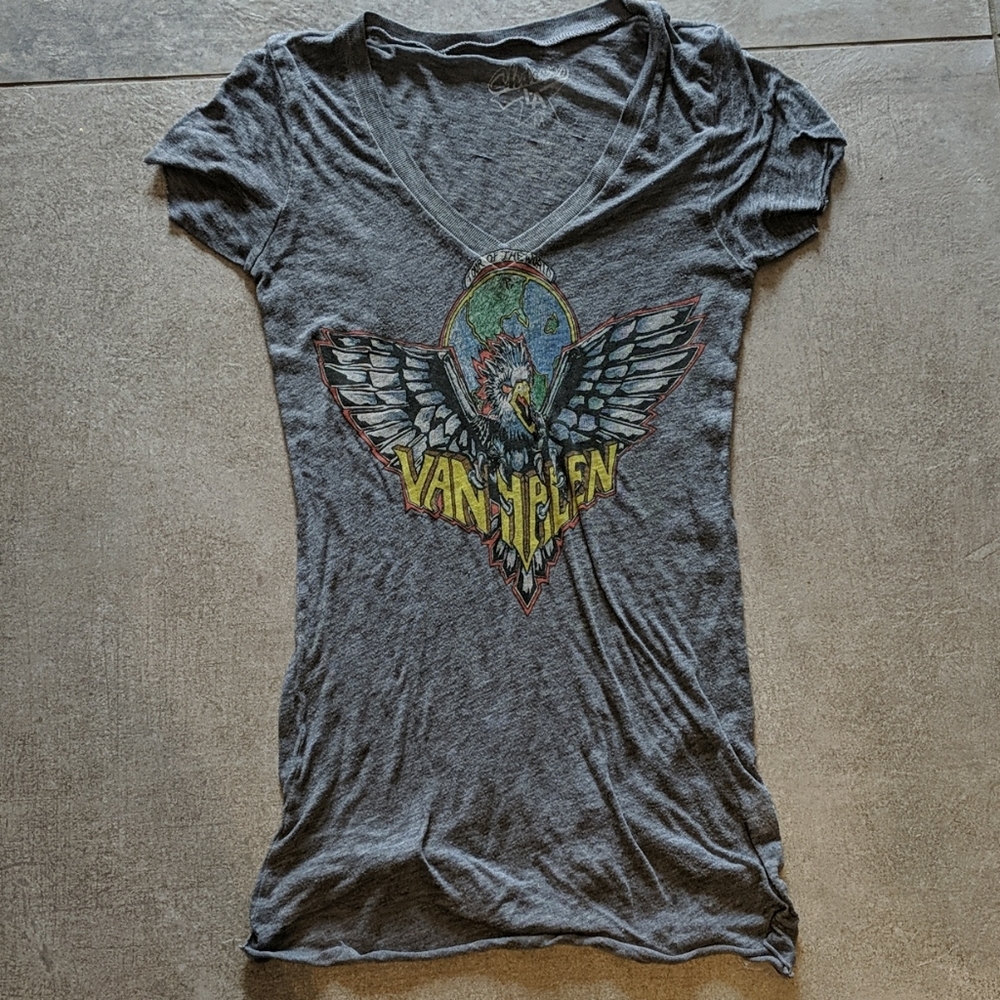 Chaser LA Gray Van Halen Tissue T-shirt Sz Med